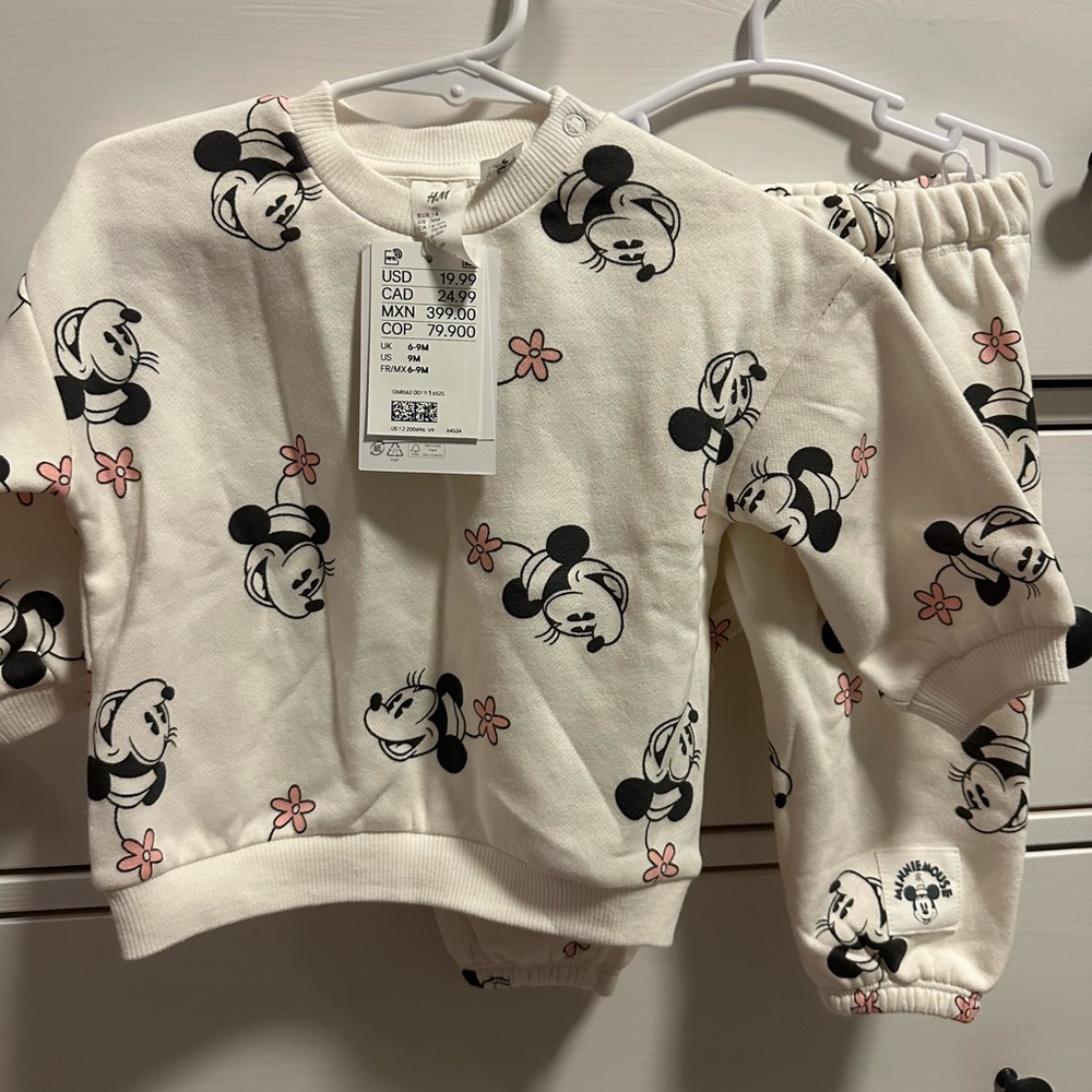 H&M x Disney Minnie Mouse 2-Piece Baby Set – Size 9M (NWT